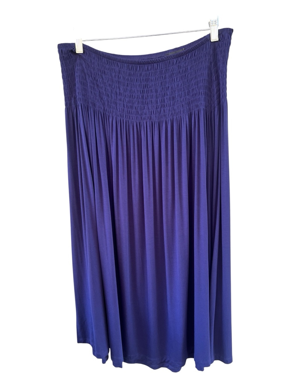 Lord & Taylor Navy Blue Smocked Waist Maxi Skirt - Size XL/TG